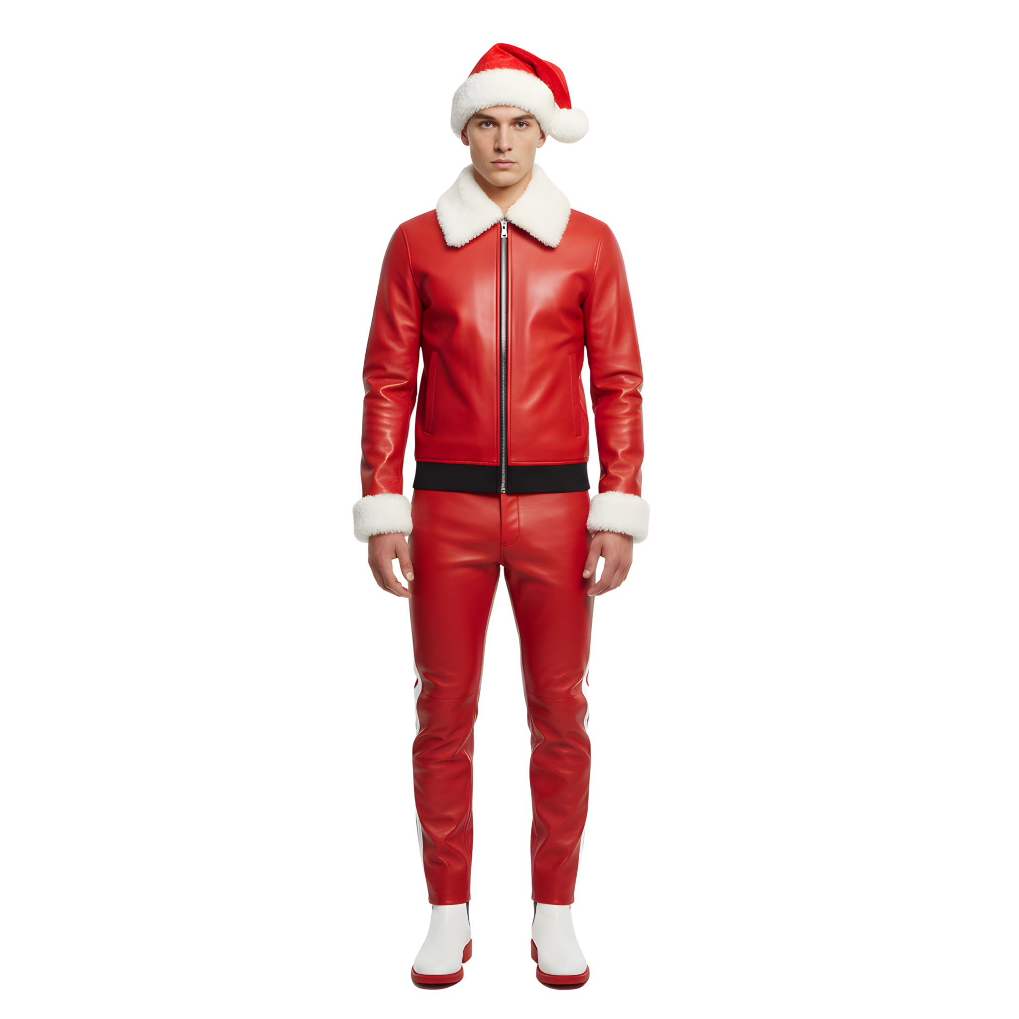 Men’s Red Leather Christmas Costume Men’s Red Leather Christmas Costume