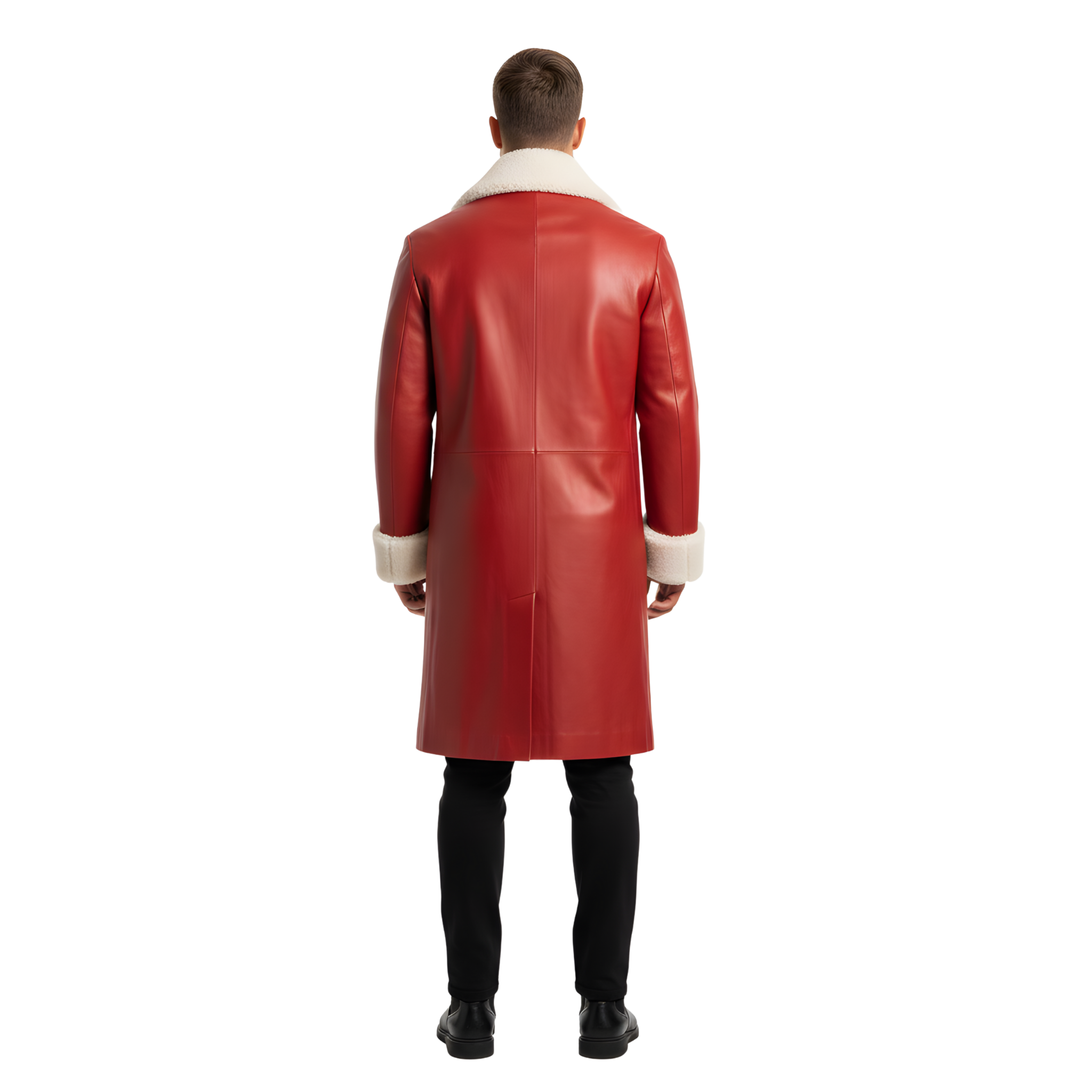 Men’s Red Leather Christmas Coat