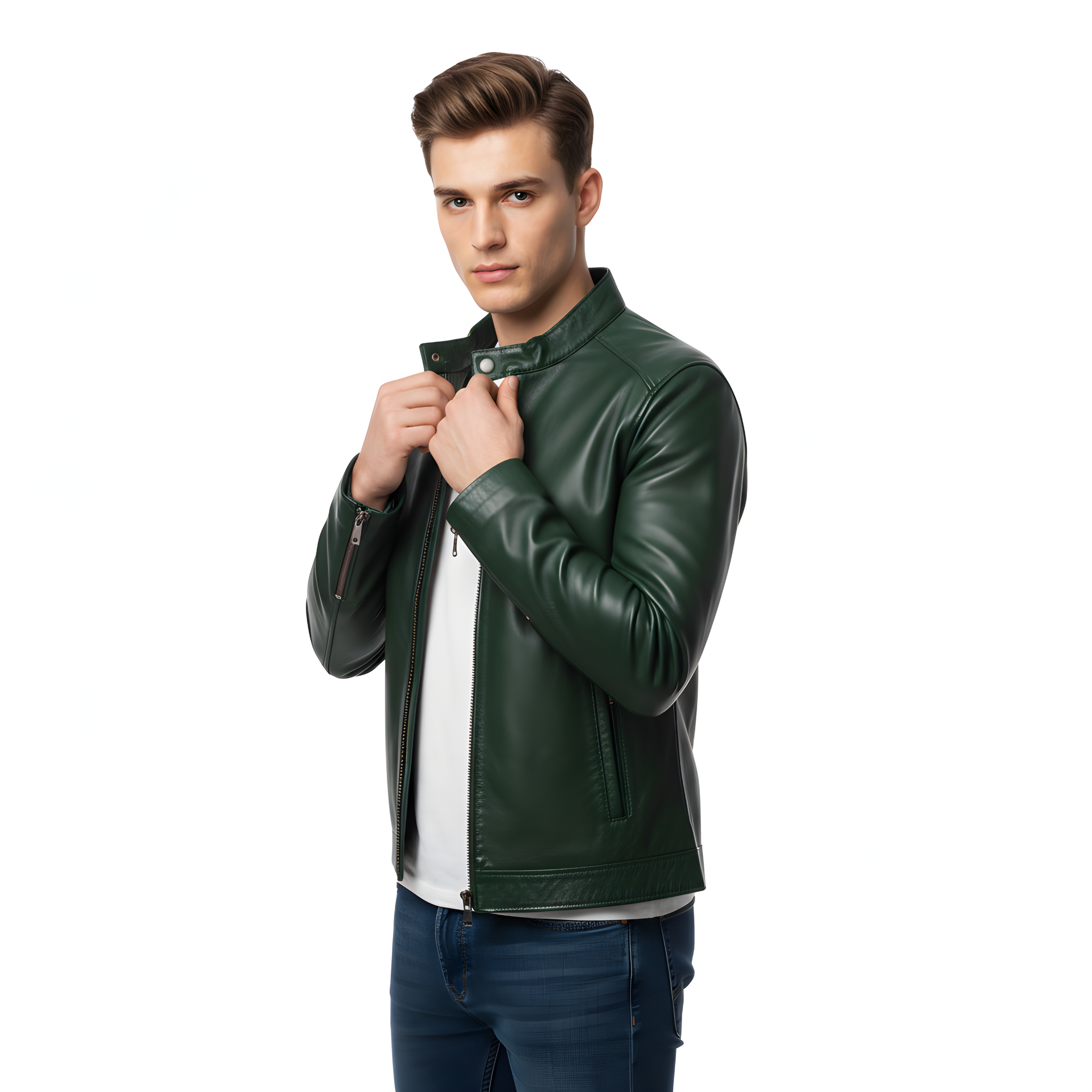 Men’s Green Leather Jacket