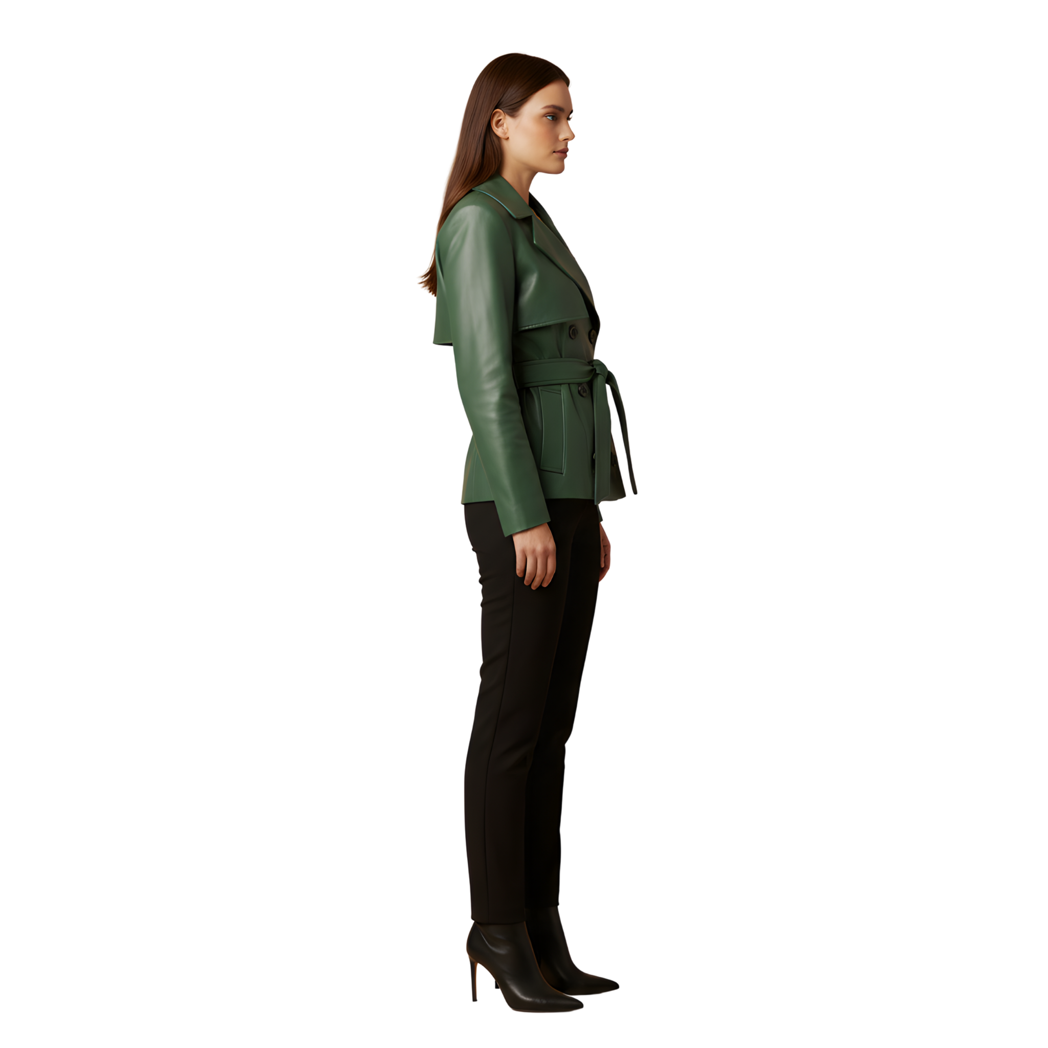 Women’s Green Leather Blazer