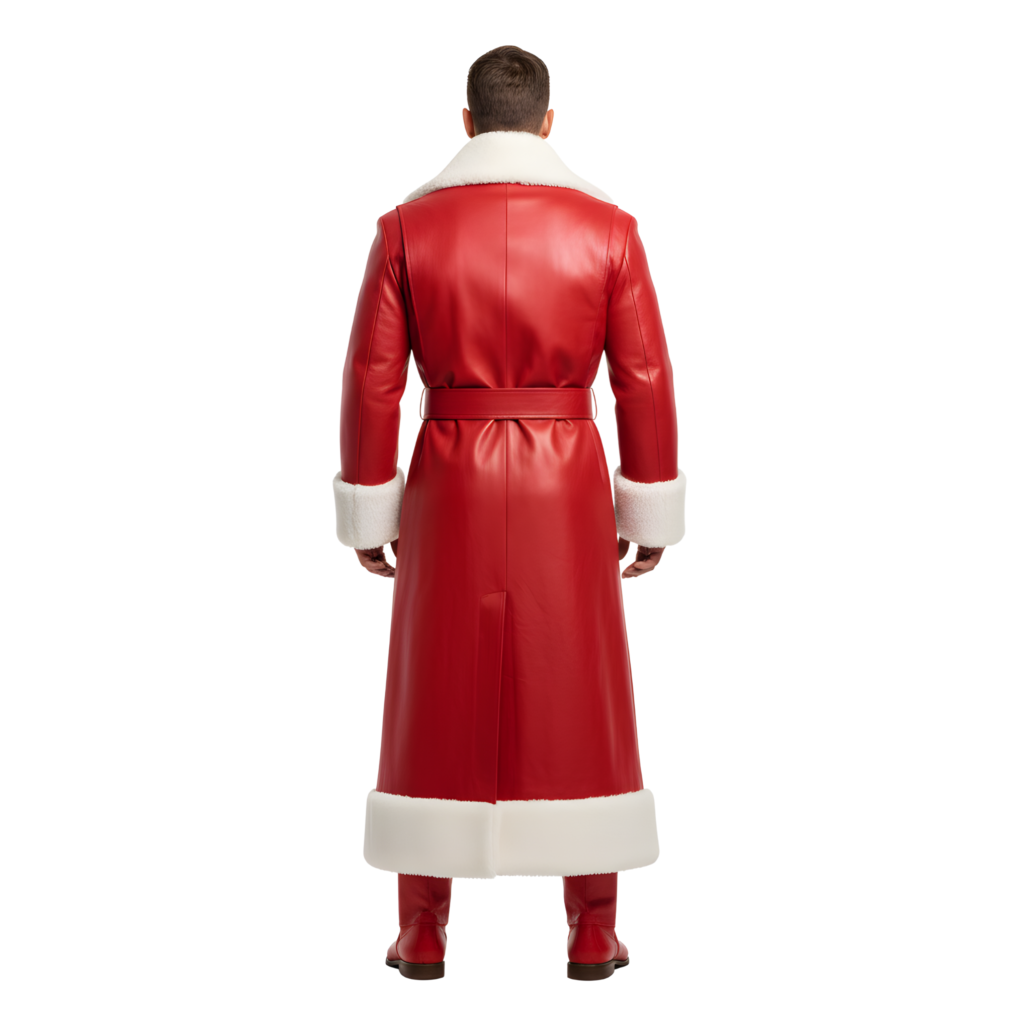 Men’s Santa Red Leather Coat