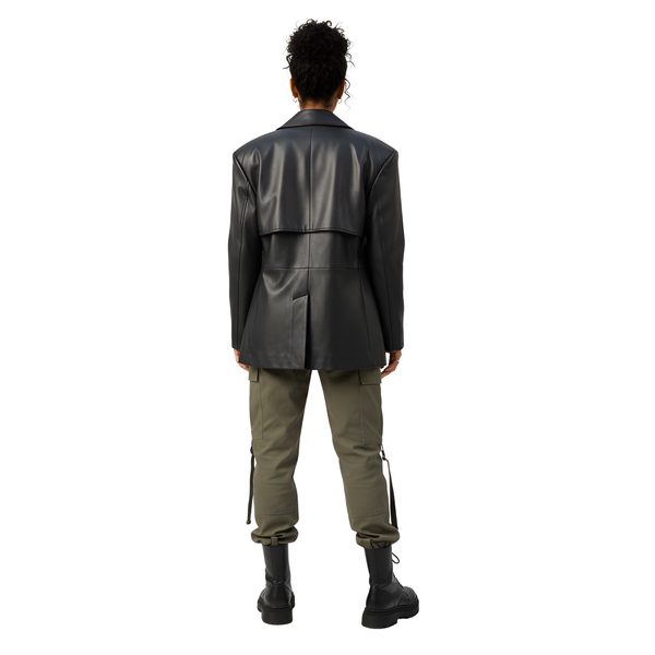 Women’s Oversized Black Leather Blazer