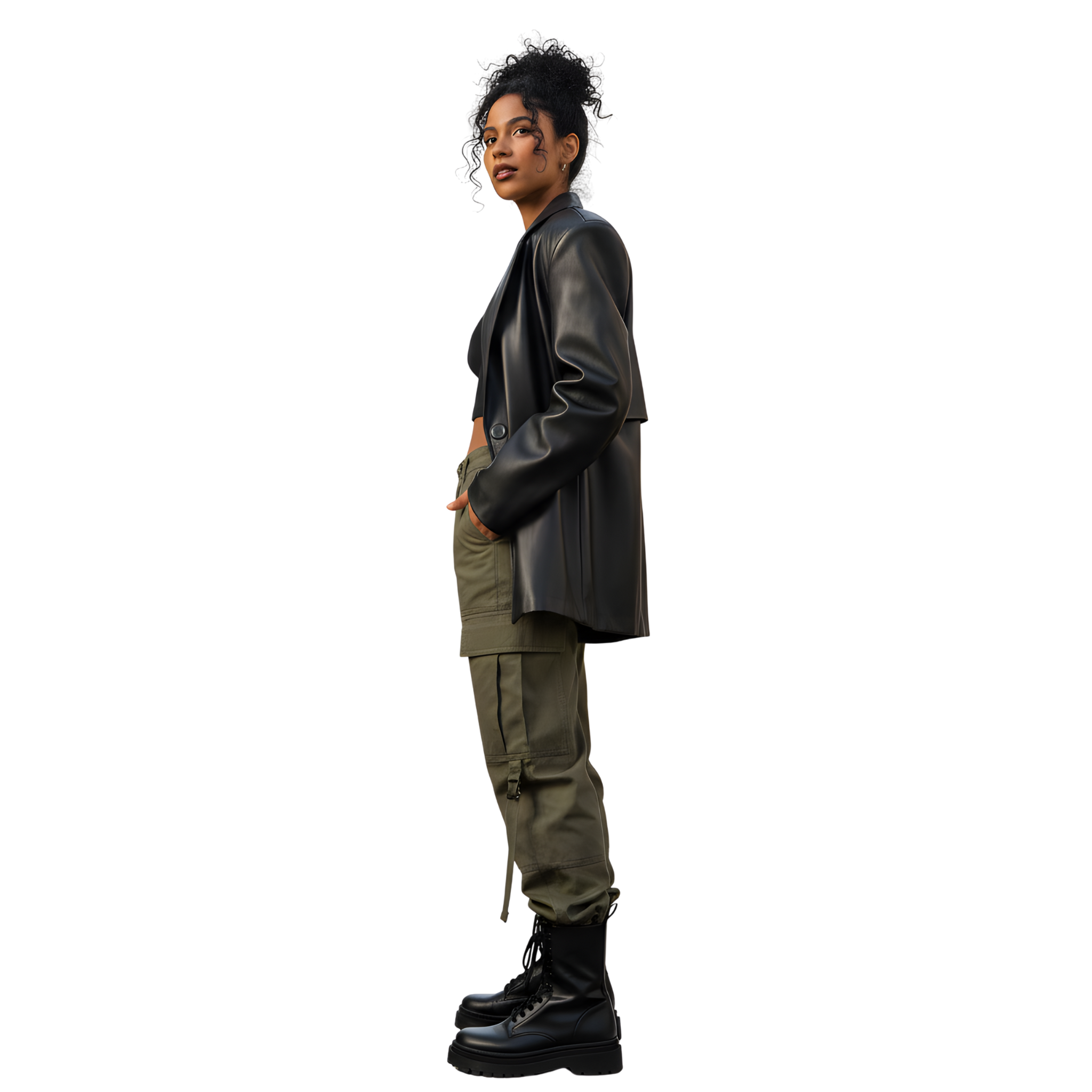 Women’s Oversized Black Leather Blazer