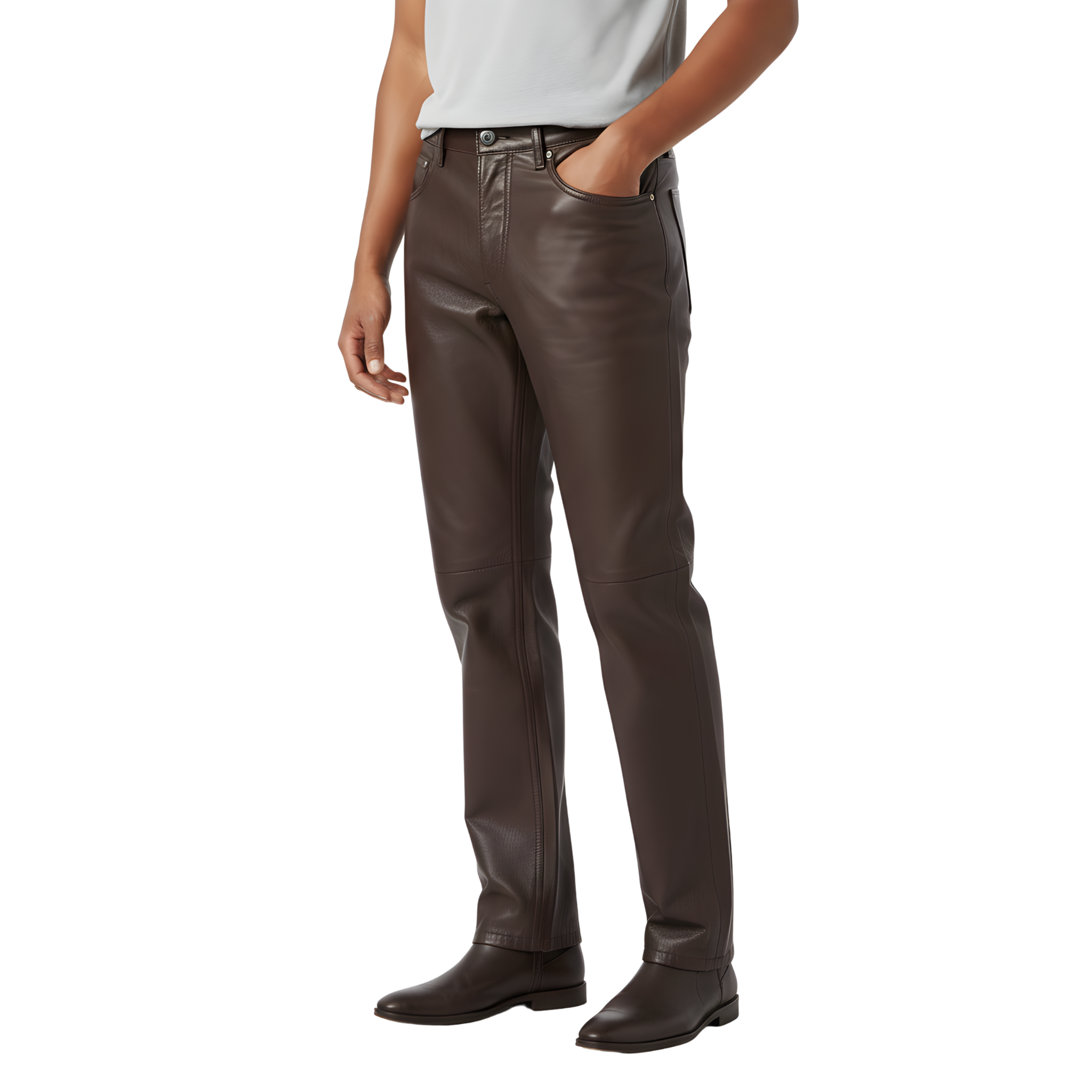 Men’s Brown Leather Pants
