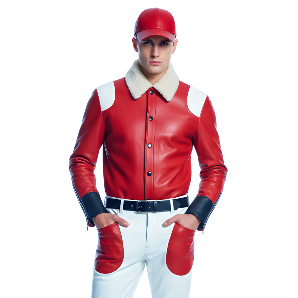 Men’s Red & White Leather Christmas Outfit