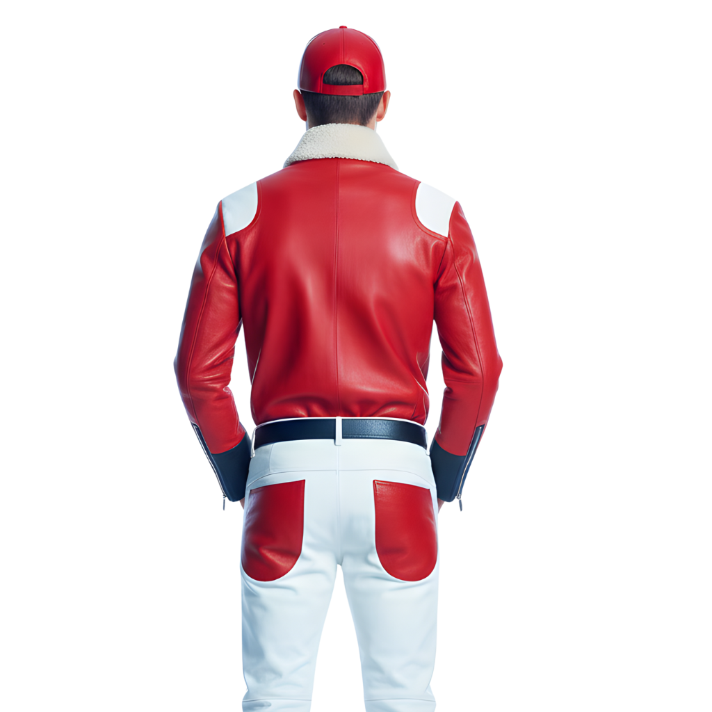 Men’s Red & White Leather Christmas Outfit