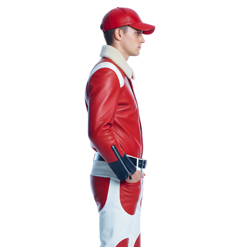 Men’s Red & White Leather Christmas Outfit