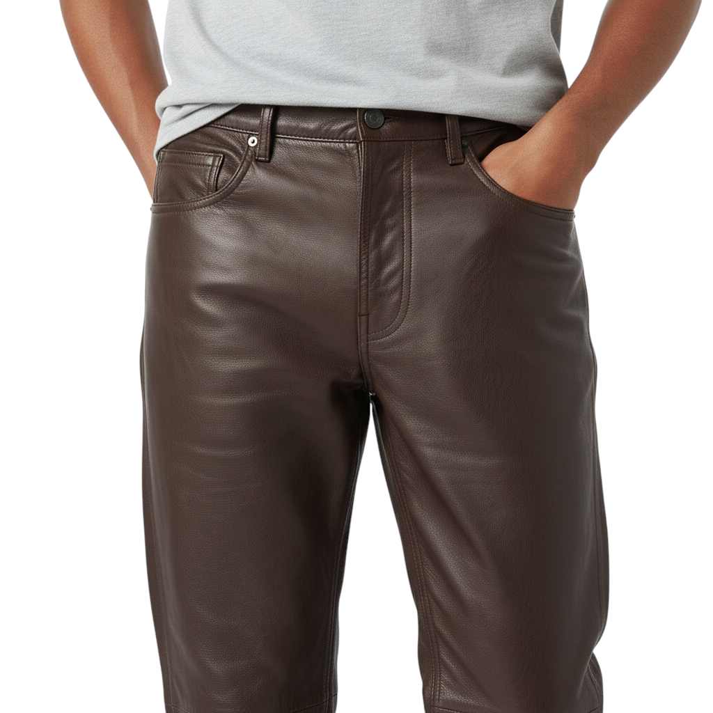 Men’s Brown Leather Pants